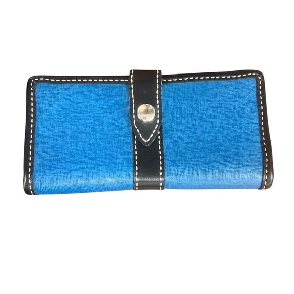 Vintage Western Blue and Black Messenger flap shoulder Bag with Matching Wallet - Picture 2 of 9